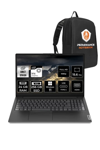 LENOVO V15 G4 i7 1355U 24GB 256GB SSD 15.6 FHD W11PRO Taşınabilir Bilgisayar & PER4 ÇANTA ürün görseli 1
