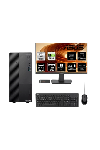 ASUS ExpertCenter D500ME i7 13700 64GB 1TB SSD RTX5050/8GB W11P Masaüstü Bilgisayar + 23.8" Monitör ürün görseli 1