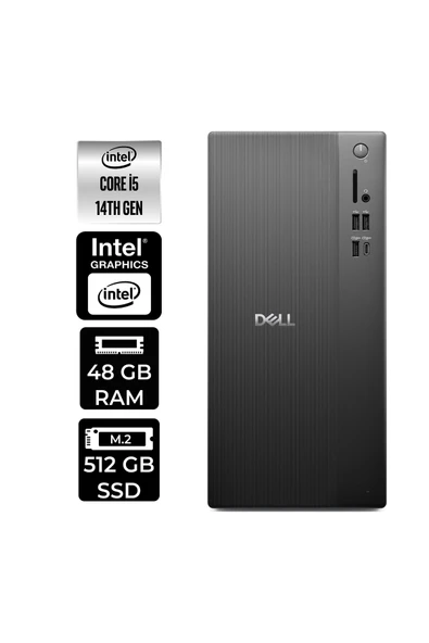 Dell Tower ECT1250 i5 14400 48GB 512GB SSD W11P Masaüstü Bilgisayar & PER4 USB Bellek ürün görseli 1