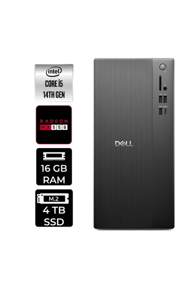 Dell Tower ECT1250 i5 14400 16GB 4TB SSD RX550/4GB W11P Masaüstü Bilgisayar ürün görseli 1