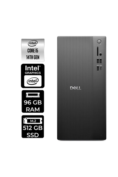 Dell Tower ECT1250 i5 14400 96GB 512GB SSD FDOS Masaüstü Bilgisayar & PER4 USB Bellek ürün görseli 1