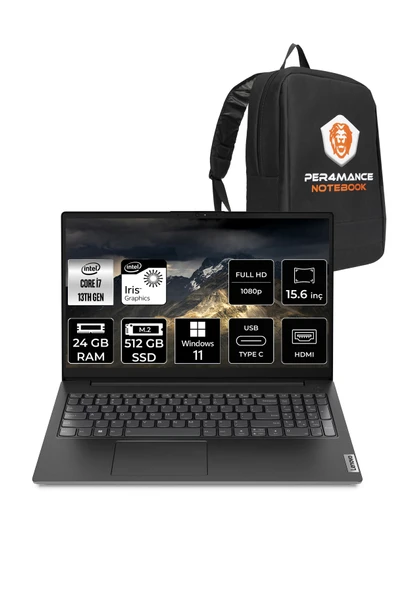 LENOVO V15 G4 i7 1355U 24GB 512GB SSD 15.6 FHD W11HOME Taşınabilir Bilgisayar & PER4 ÇANTA ürün görseli 1