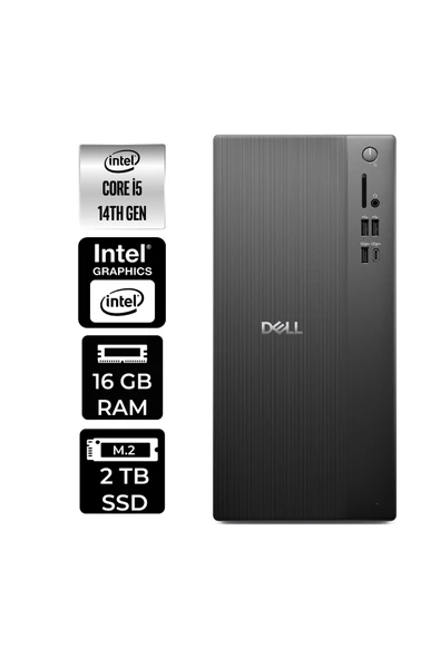 Dell Tower ECT1250 i5 14400 16GB 2TB SSD W11P Masaüstü Bilgisayar & PER4 USB Bellek ürün görseli 1