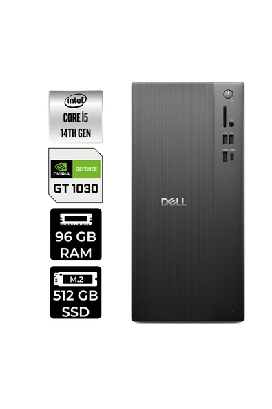 Dell Tower ECT1250 i5 14400 96GB 512GB SSD GT1030/4GB FDOS Masaüstü Bilgisayar ürün görseli 1