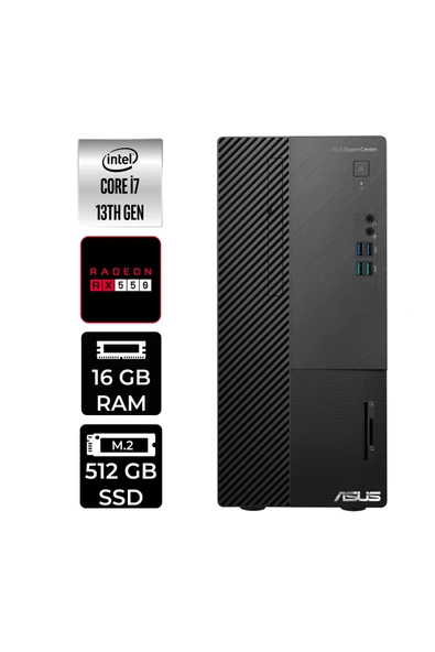 ASUS ExpertCenter D500ME i7 13700 16GB 512GB SSD RX550/4GB W11P Masaüstü PC & PER4 USB Bellek ürün görseli 1