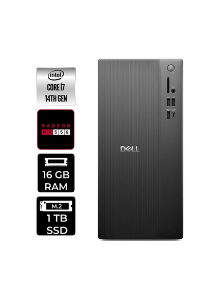 Dell Pro Tower ECT1250 i7 14700 16GB 1TB SSD RX550/4GB FDOS Masaüstü Bilgisayar ürün görseli 1