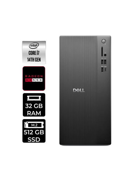Dell Pro Tower ECT1250 i7 14700 32GB 512GB SSD RX550/4GB FDOS Masaüstü Bilgisayar ürün görseli 1