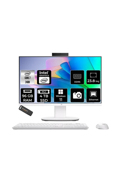 ASUS V440 Intel Core 7 240H 96GB 4TB SSD 23.8" FHD 100Hz W11P All in One Bilgisayar & PER4 USB ürün görseli 1