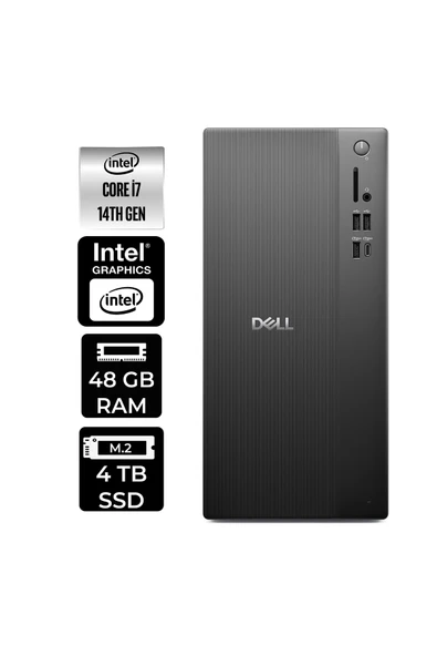 Dell Pro Tower ECT1250 i7 14700 48GB 4TB SSD W11P Masaüstü Bilgisayar & PER4 USB Bellek ürün görseli 1