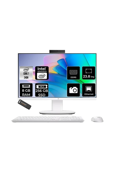 ASUS V440 Intel Core 7 240H 8GB 256GB SSD 23.8" FHD 100Hz FDOS All in One Bilgisayar & PER4 USB ürün görseli 1