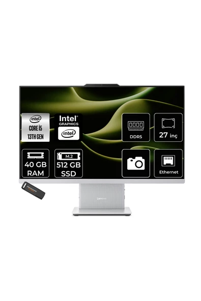 LENOVO IdeaCentre 27IRH9 i5 13420H 40GB 512GB SSD 27" FHD FDOS Gri All in One Bilgisayar ürün görseli 1