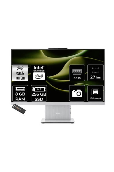 LENOVO IdeaCentre 27IRH9 i5 13420H 8GB 256GB SSD 27" FHD FDOS Gri All in One Bilgisayar ürün görseli 1