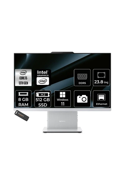 LENOVO IdeaCentre 24IRH9 i5 13420H 8GB 512GB SSD 23.8" FHD 100Hz W11H Gri All in One Bilgisayar ürün görseli 1