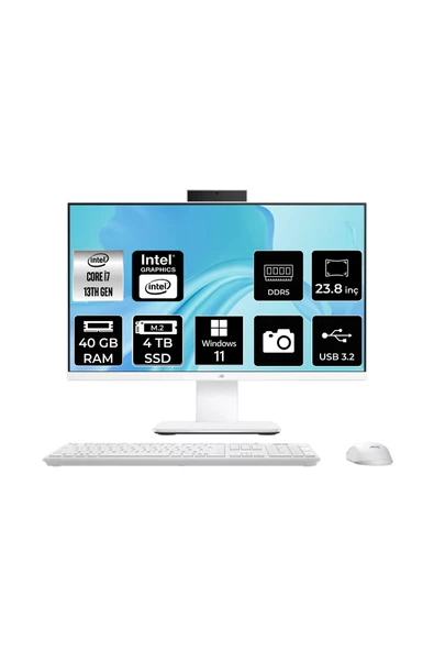 ASUS V440 Intel Core i7 13620H 40GB 4TB SSD 23.8" FHD W11P All in One Bilgisayar & Bellek ürün görseli 1