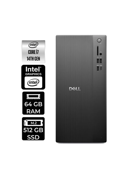 Dell Pro Tower ECT1250 i7 14700 64GB 512GB SSD W11H Masaüstü Bilgisayar & PER4 USB Bellek ürün görseli 1