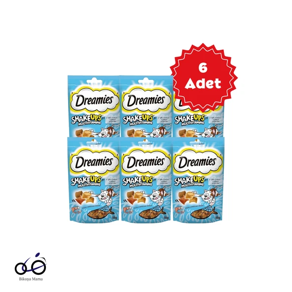 Dreamies ShakeUps Seafood Balıklı ve Karidesli Kedi Ödül Bisküvisi 55grX6 Adet ürün görseli 1