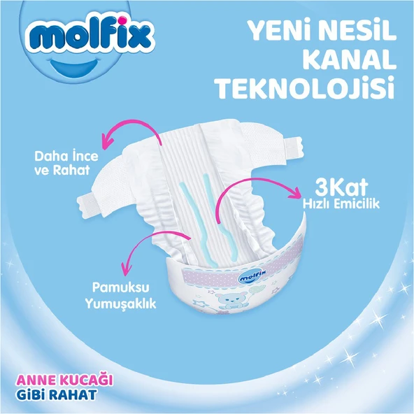 Molfix 3 Beden Bebek Bezi Mega Paket 140 Adet - Resim 3