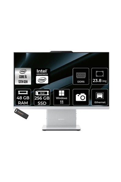 LENOVO IdeaCentre 24IRH9 i5 13420H 48GB 256GB SSD 23.8" FHD 100Hz W11P Gri All in One Bilgisayar ürün görseli 1