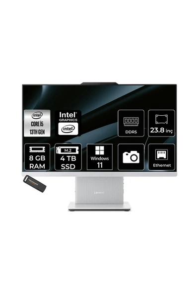 LENOVO IdeaCentre 24IRH9 i5 13420H 8GB 4TB SSD 23.8" FHD 100Hz W11H Gri All in One Bilgisayar ürün görseli 1