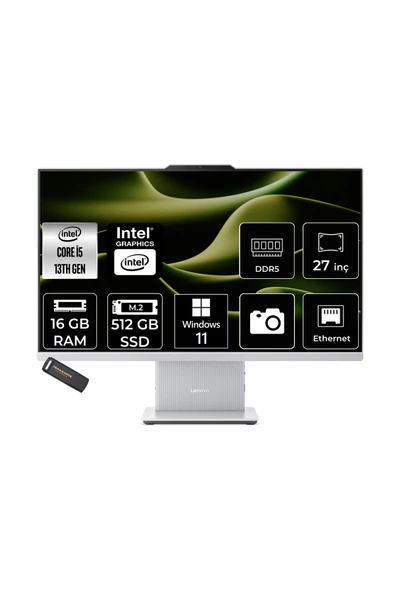 LENOVO IdeaCentre 27IRH9 i5 13420H 16GB 512GB SSD 27" FHD W11H Gri All in One Bilgisayar ürün görseli 1