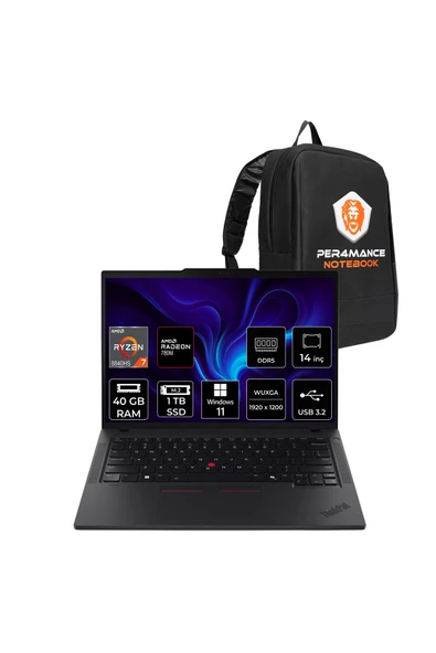 LENOVO ThinkPad P14S G5 R7-8840HS 40GB 1TB SSD Radeon 780M 14" WUXGA W11H Laptop & Çanta ürün görseli 1