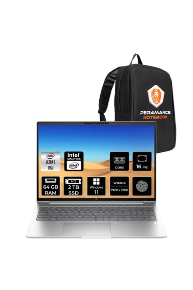 HP ProBook 460 G11 Ultra 7 155U 64GB DDR5 2TB SSD 16" WUXGA W11P Dizüstü Bilgisayar & ÇANTA ürün görseli 1