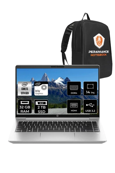 HP ProBook 440 G10 İ5 1334U 32GB RAM 2TB SSD 14'' FHD IPS FDOS Dizüstü Bilgisayar & PER4 ÇANTA ürün görseli 1