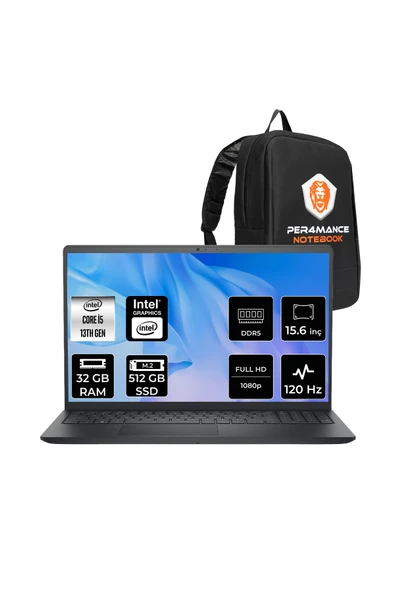 Dell Pro 15 Essential i5-1334U 32GB 512GB SSD 15.6'' FHD FDOS Taşınabilir Bilgisayar & Per4 ÇANTA ürün görseli 1