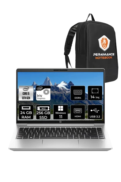 HP ProBook 440 G10 İ5 1334U 24GB RAM 256GB SSD 14'' FHD IPS W11H Dizüstü Bilgisayar & PER4 ÇANTA ürün görseli 1