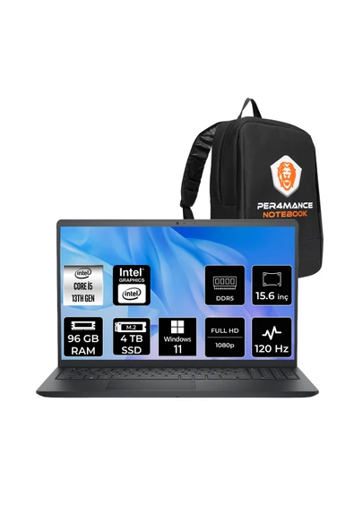 Dell Pro 15 Essential i5-1334U 96GB 4TB SSD 15.6'' FHD W11H Taşınabilir Bilgisayar & Per4 ÇANTA ürün görseli 1