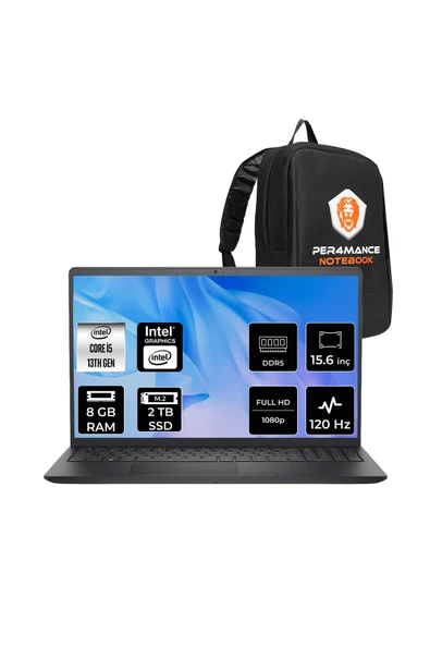 Dell Pro 15 Essential i5-1334U 8GB 2TB SSD 15.6'' FHD FDOS Taşınabilir Bilgisayar & Per4 ÇANTA ürün görseli 1