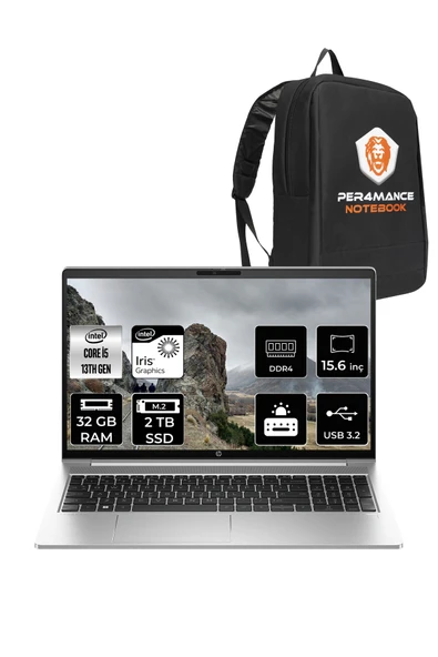 HP ProBook 450 G10 İ5 1334U 32GB RAM 2TB SSD 15.6'' FHD IPS FDOS Dizüstü Bilgisayar & PER4 ÇANTA ürün görseli 1