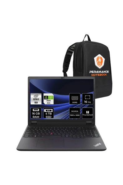 LENOVO ThinkPad P16v G2 Ultra 9 185H 16GB 4TB SSD RTX3000A/8GB 16" FHD+ FDOS İş İstasyonu ürün görseli 1