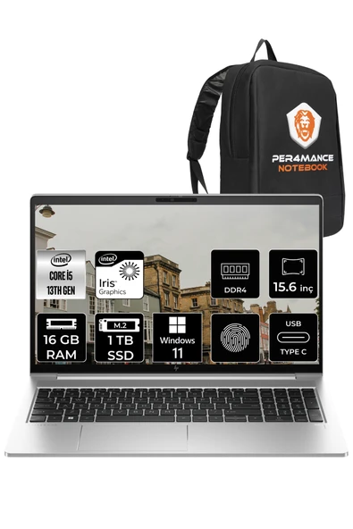 HP Elitbook 650 G10 i5 1335U 16GB RAM 1TB SSD 15.6'' FHD W11PRO 725N9EA & PER4 ÇANTA ürün görseli 1