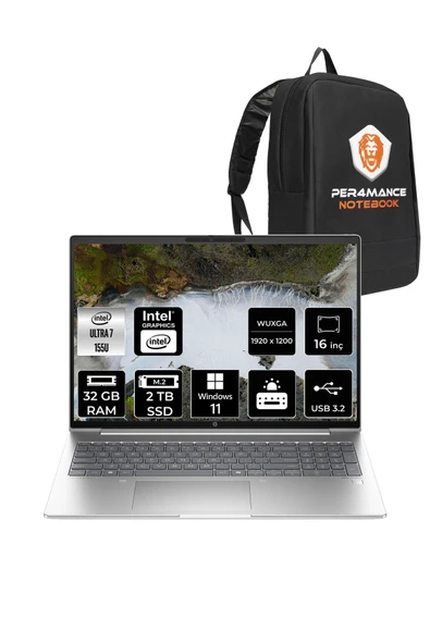 HP ProBook 460 İntel Core Ultra 7 155U 32GB 2TB SSD 16'' WUXGA W11H A23BCEA & PER4 ÇANTA ürün görseli 1