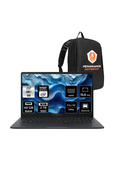 ASUS ExpertBook B1 Intel Core 7 150U 40GB 2TB SSD 15.6" FHD FDOS Dizüstü Bilgisayar & PER4 Çanta ürün görseli 1