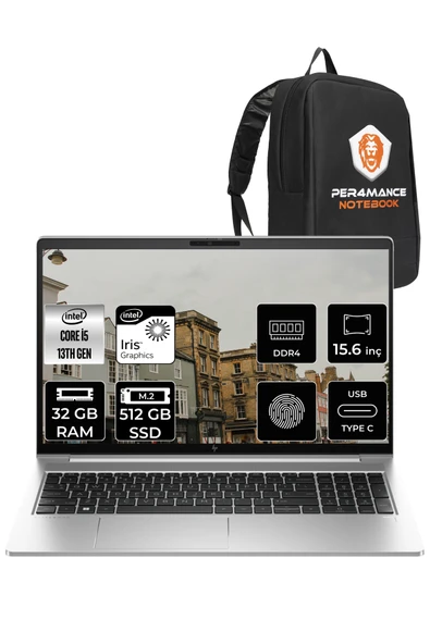 HP Elitbook 650 G10 i5 1335U 32GB RAM 512GB SSD 15.6'' FHD FDOS 8A573EA & PER4 ÇANTA ürün görseli 1