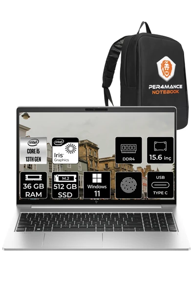 HP Elitbook 650 G10 i5 1335U 36GB RAM 512GB SSD 15.6'' FHD W11HOME 725N9EA & PER4 ÇANTA ürün görseli 1