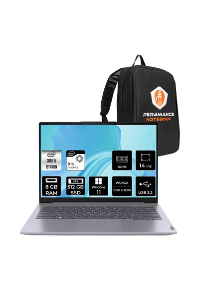 LENOVO ThinkBook 14 i5 1335U 8GB 512GB SSD 14'' FHD+ W11H Taşınabilir Bilgisayar & Per4 ÇANTA ürün görseli 1
