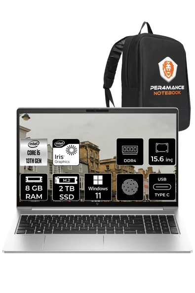 HP Elitbook 650 G10 i5 1335U 8GB RAM 2TB SSD 15.6'' FHD W11HOME 8A573EA & PER4 ÇANTA ürün görseli 1