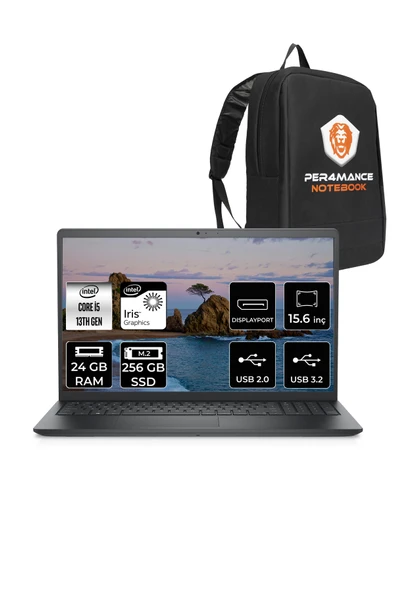 Dell Vostro 3530 Intel Core i5 1334U 24GB 256GB SSD 15.6" FHD FDOS & PER4 Çanta ürün görseli 1