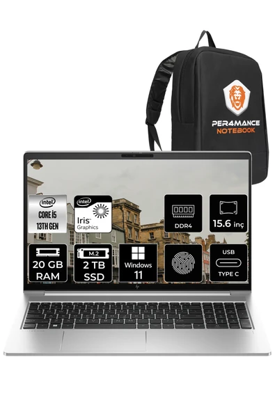 HP Elitbook 650 G10 i5 1335U 20GB RAM 2TB SSD 15.6'' FHD W11PRO 725N9EA & PER4 ÇANTA ürün görseli 1