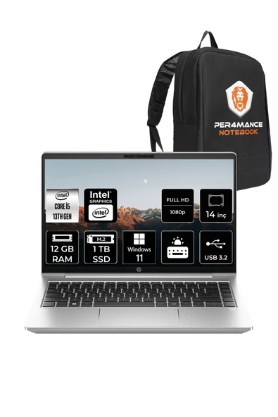 HP ProBook 440 G10 Intel Core i5 1335U 12GB 1TB SSD 14" FHD W11H & PER4 Çanta ürün görseli 1