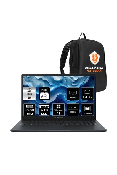 ASUS ExpertBook B1 Intel Core 7 150U 80GB 4TB SSD 15.6" FHD W11P Dizüstü Bilgisayar & PER4 Çanta ürün görseli 1