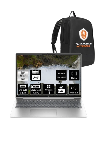 HP ProBook 460 İntel Core Ultra 7 155U 96GB 256GB SSD 16'' WUXGA W11P A23BCEA & PER4 ÇANTA ürün görseli 1