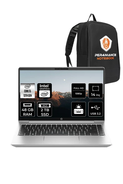 HP ProBook 440 G10 Intel Core i5 1335U 48GB 2TB SSD 14" FHD FDOS & PER4 Çanta ürün görseli 1