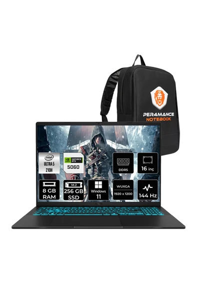 ASUS VivoBook16 Core5 210H 16GB 256GB SSD RTX5060/8GB 16" FHD+ 144Hz FDOS Dizüstü Bilgisayar V3607VM ürün görseli 1