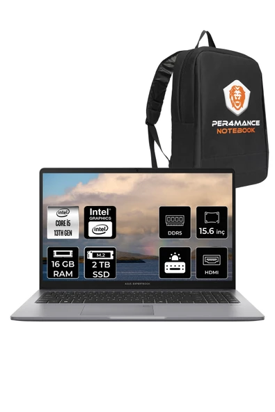 ASUS ExpertBook P1 Intel Core i5 13420H 16GB 2TB SSD 15.6" FHD FDOS Dizüstü Bilgisayar & PER4 Çanta ürün görseli 1