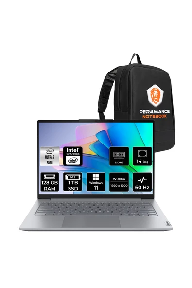 LENOVO ThinkBook 14 G8 Ultra 7 255H 128GB 1TB SSD 14" FHD+ W11P Dizüstü Bilgisayar & PER4 Çanta ürün görseli 1