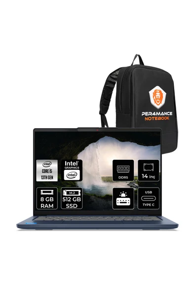 LENOVO Ideapad Slim 5 i5-13420H 8GB DDR5 512GB SSD UHD Graphics 14'' WUXGA OLED FDOS Dizüstü Laptop ürün görseli 1